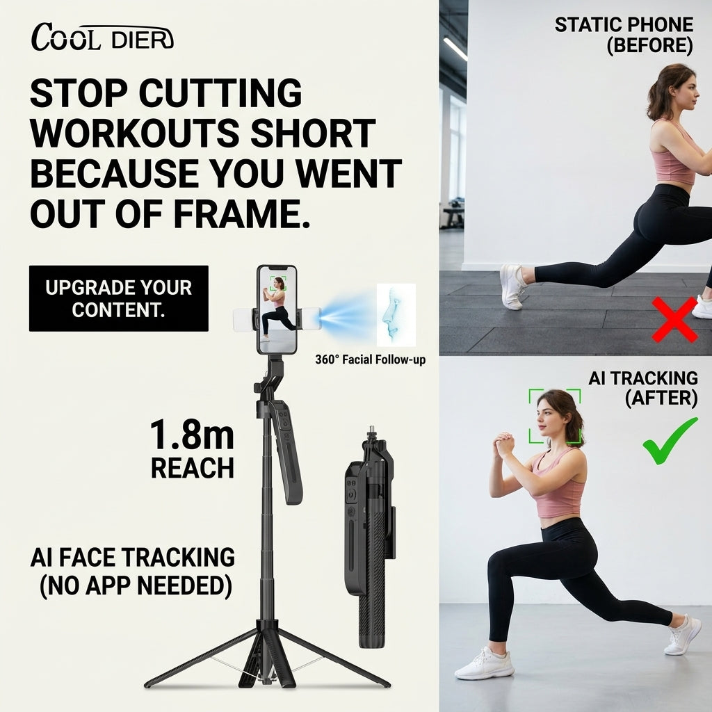 AI Tracking Gimbal – Trådløs Selfie-stativ med Bluetooth