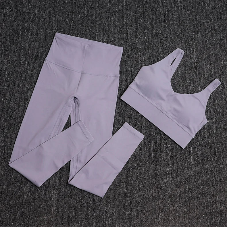 Treningssett Dame - Sports-BH og Høy Midje Leggings - Yoga & Fitness Sportsklær.