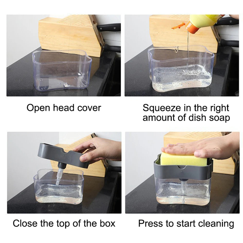 Oppvaskbørste med Såpedispenser - Kjøkken Rengjøringsbørste"