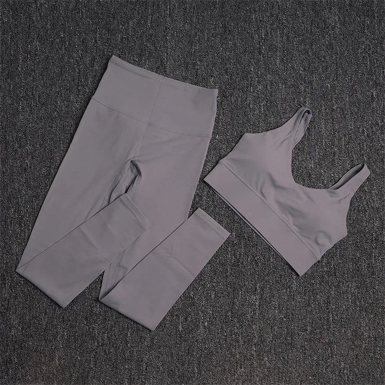 Treningssett Dame - Sports-BH og Høy Midje Leggings - Yoga & Fitness Sportsklær.