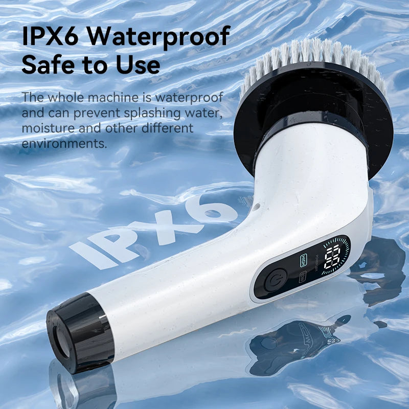 Elektrisk Rengjøringsbørste - Trådløs Håndholdt Børste for Bad og Dusj