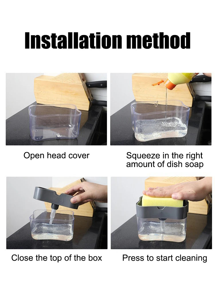 Oppvaskbørste med Såpedispenser - Kjøkken Rengjøringsbørste"