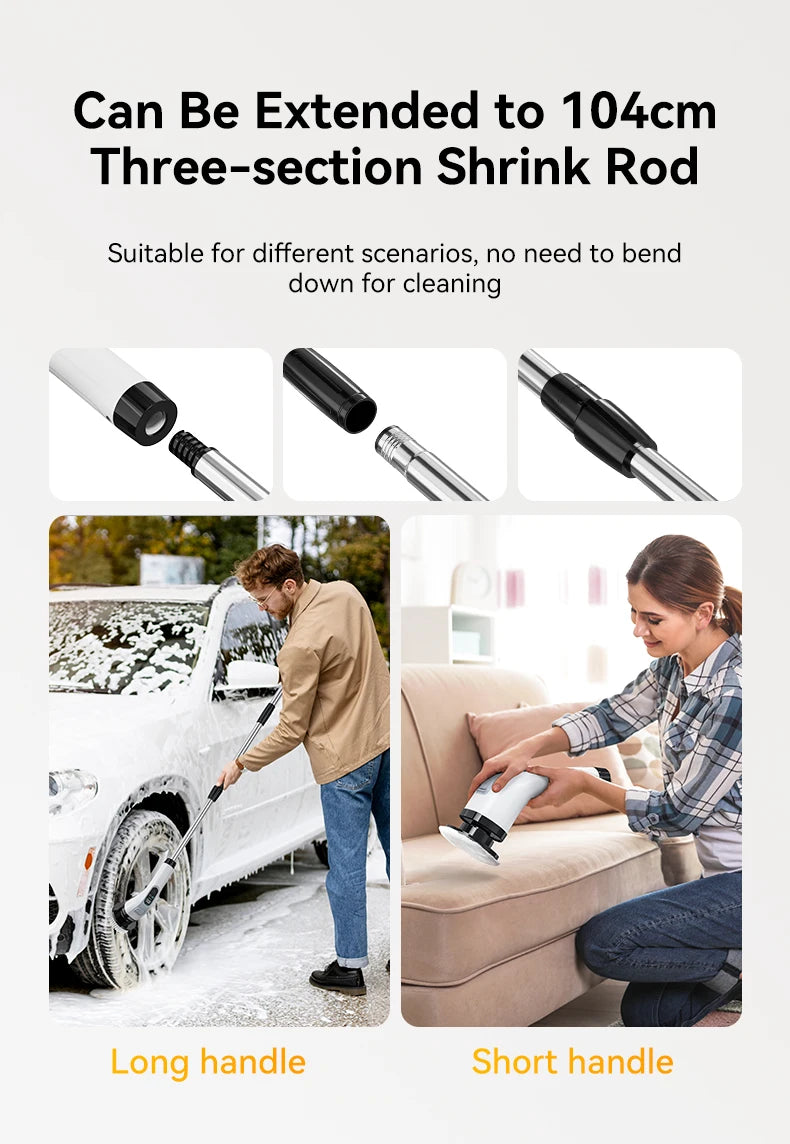 Elektrisk Rengjøringsbørste - Trådløs Håndholdt Børste for Bad og Dusj