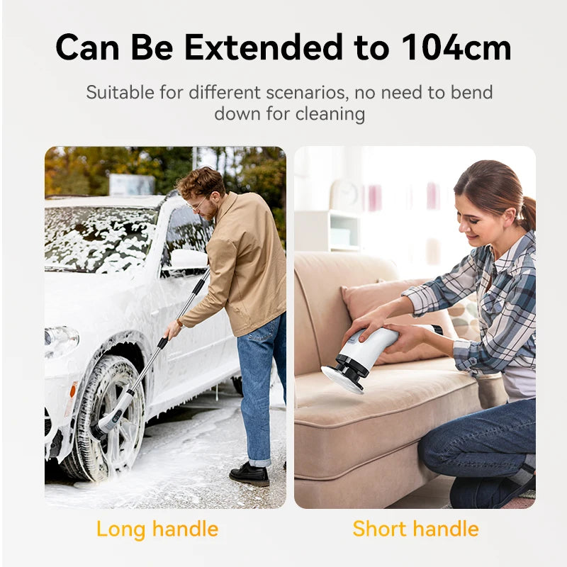 Elektrisk Rengjøringsbørste - Trådløs Håndholdt Børste for Bad og Dusj