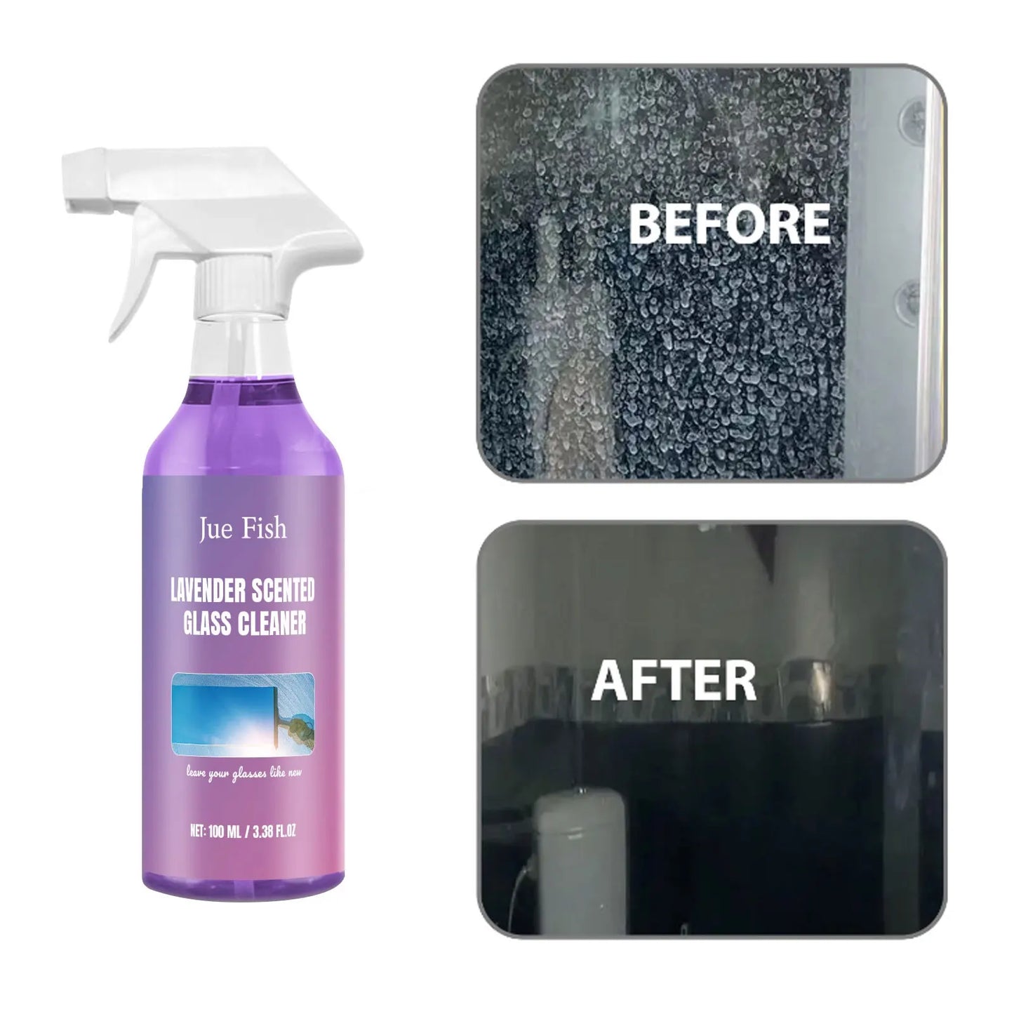 Glassrengjøring Spray - Bad, Dusj, Bil & Speil"