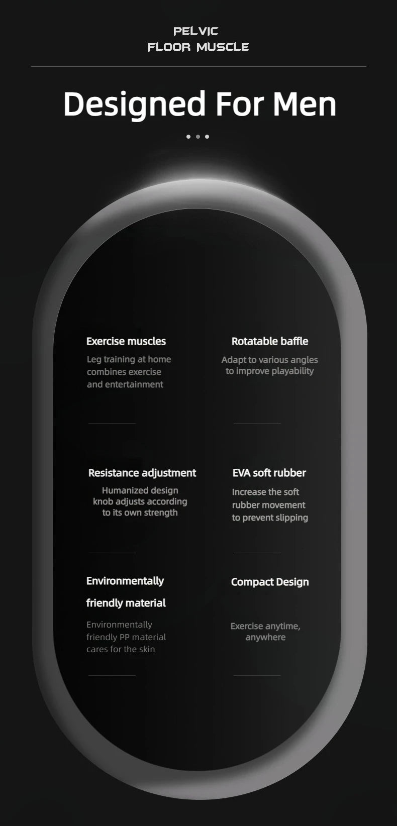 Bekkenbunnstrener for Menn - Kegel Treningsutstyr Hjemmetrening - Styrk Bekkenbunnen.