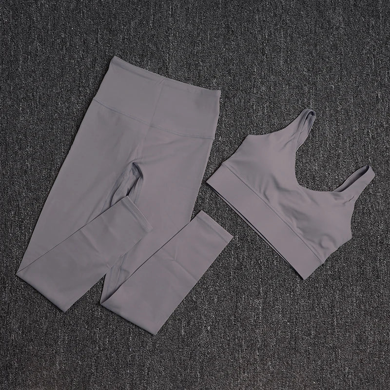 Treningssett Dame - Sports-BH og Høy Midje Leggings - Yoga & Fitness Sportsklær.