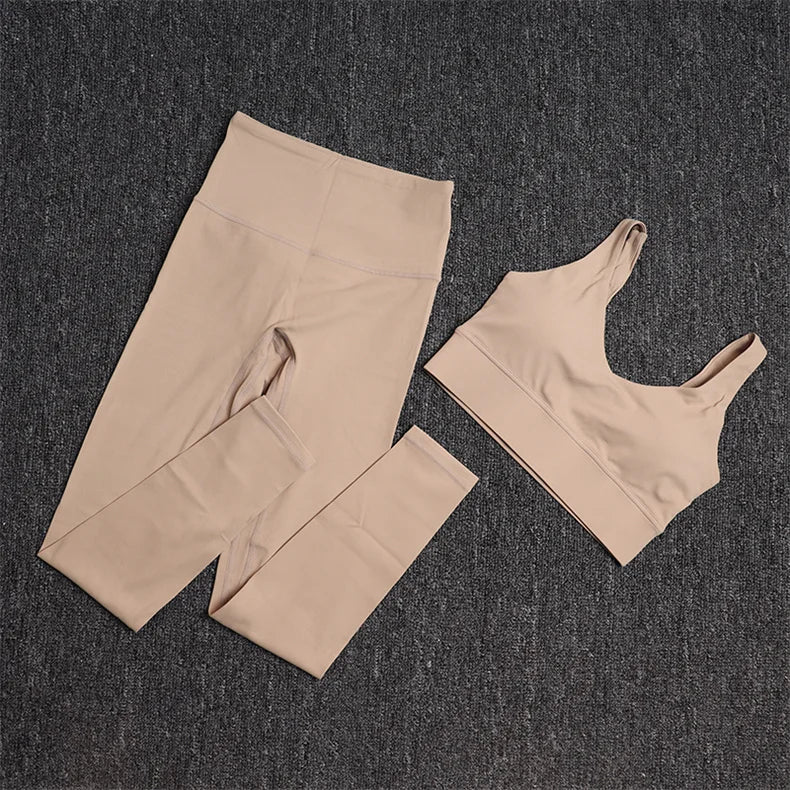 Treningssett Dame - Sports-BH og Høy Midje Leggings - Yoga & Fitness Sportsklær.
