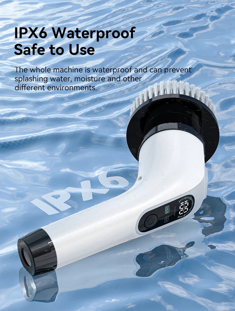 Elektrisk Rengjøringsbørste - Trådløs Håndholdt Børste for Bad og Dusj