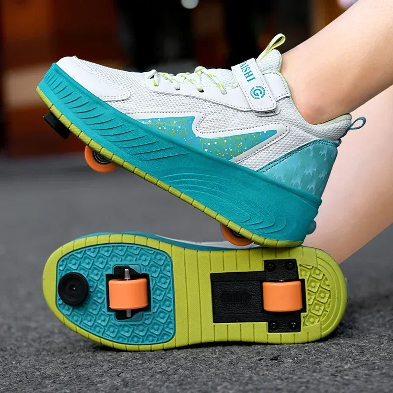 LED-lys to-hjuls rulleskøytesko for barn