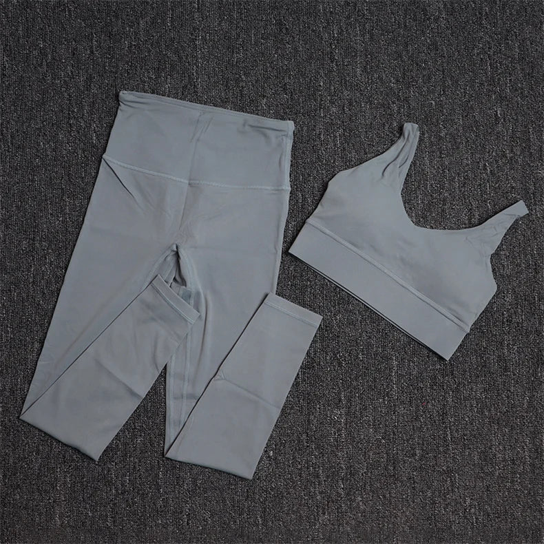 Treningssett Dame - Sports-BH og Høy Midje Leggings - Yoga & Fitness Sportsklær.