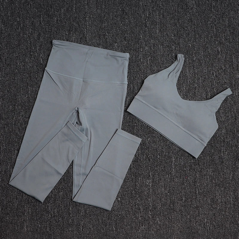 Treningssett Dame - Sports-BH og Høy Midje Leggings - Yoga & Fitness Sportsklær.