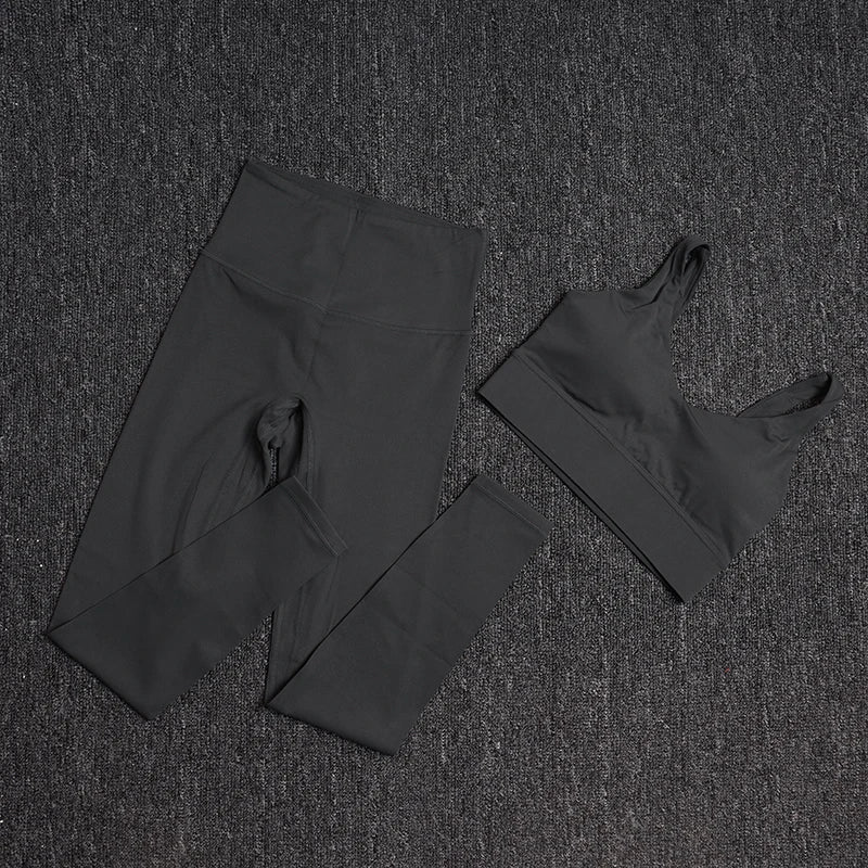 Treningssett Dame - Sports-BH og Høy Midje Leggings - Yoga & Fitness Sportsklær.